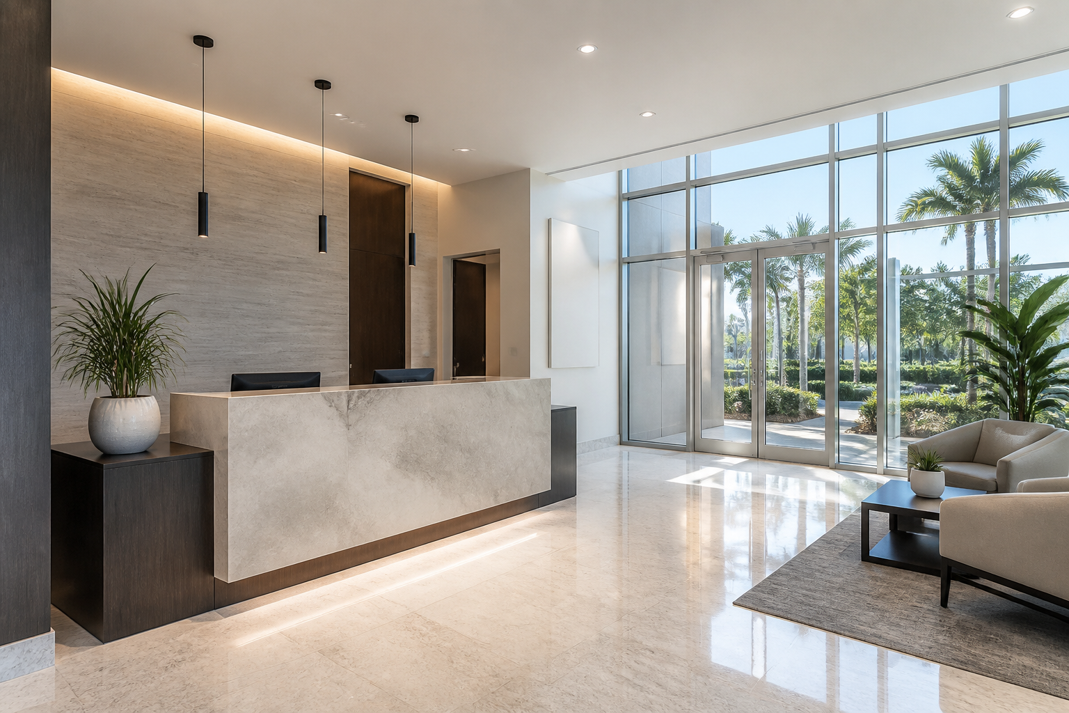 Clean customer-facing professional interior in Indialantic Florida